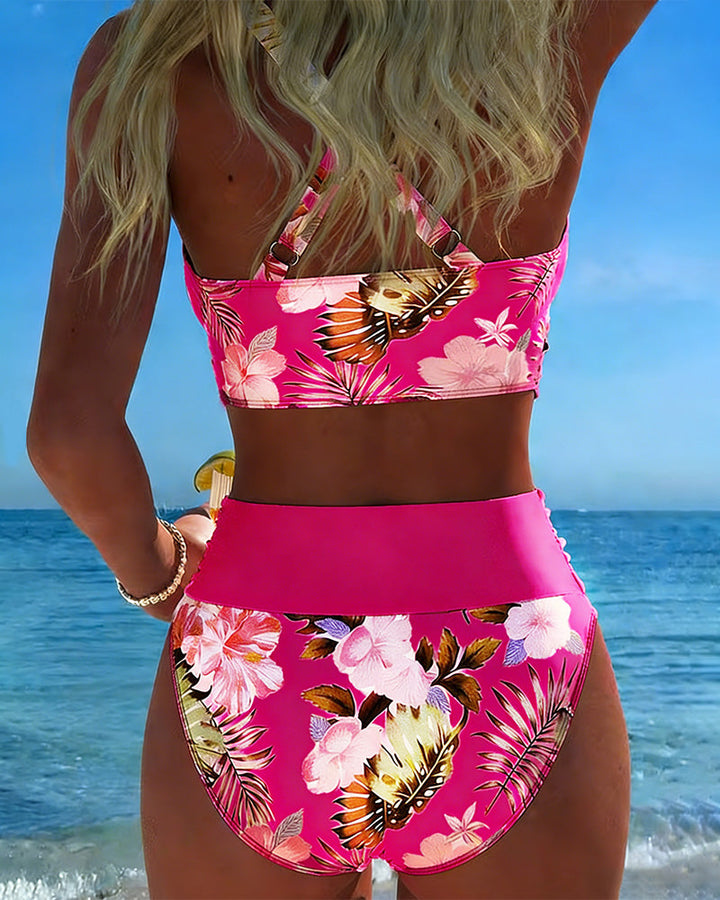 Hinari | High-Waisted Floral Bikini Set