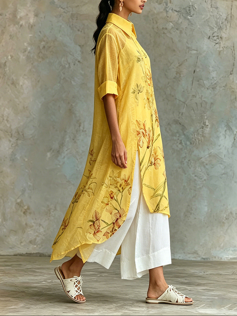 Marisol | Two-Piece Floral Midi Dress Set, Polyester Blend