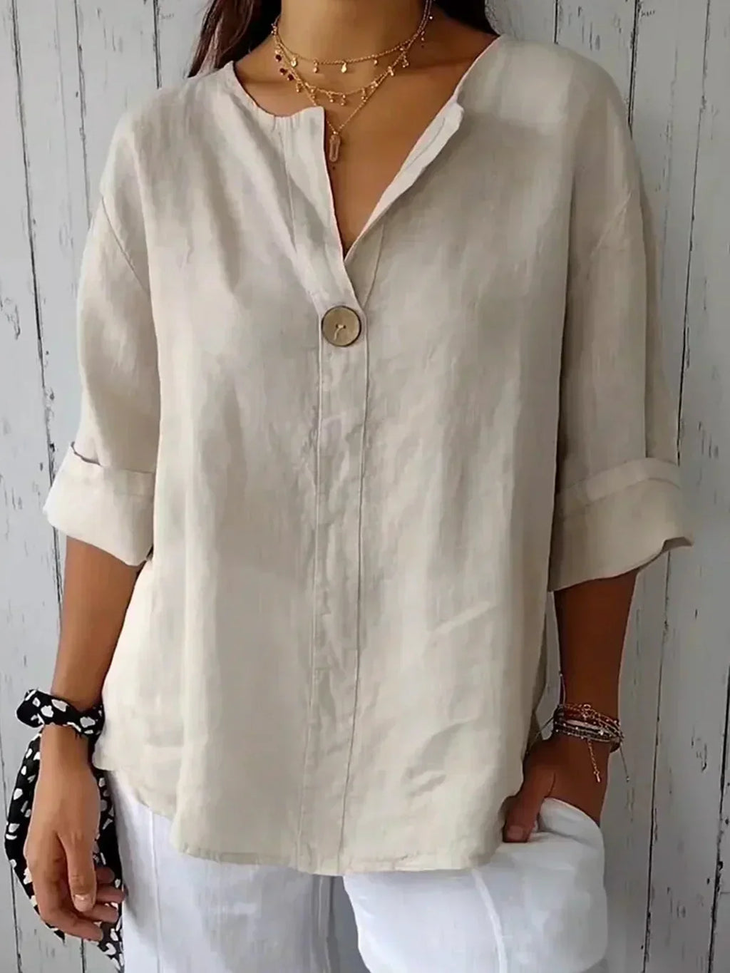 Nora - Casual V-Neck Blouse