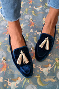 Hayley |  Midnight Loafer With Champagne Tassels