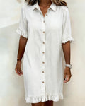 Belinda| Comfortable denim dress with flattering ruching