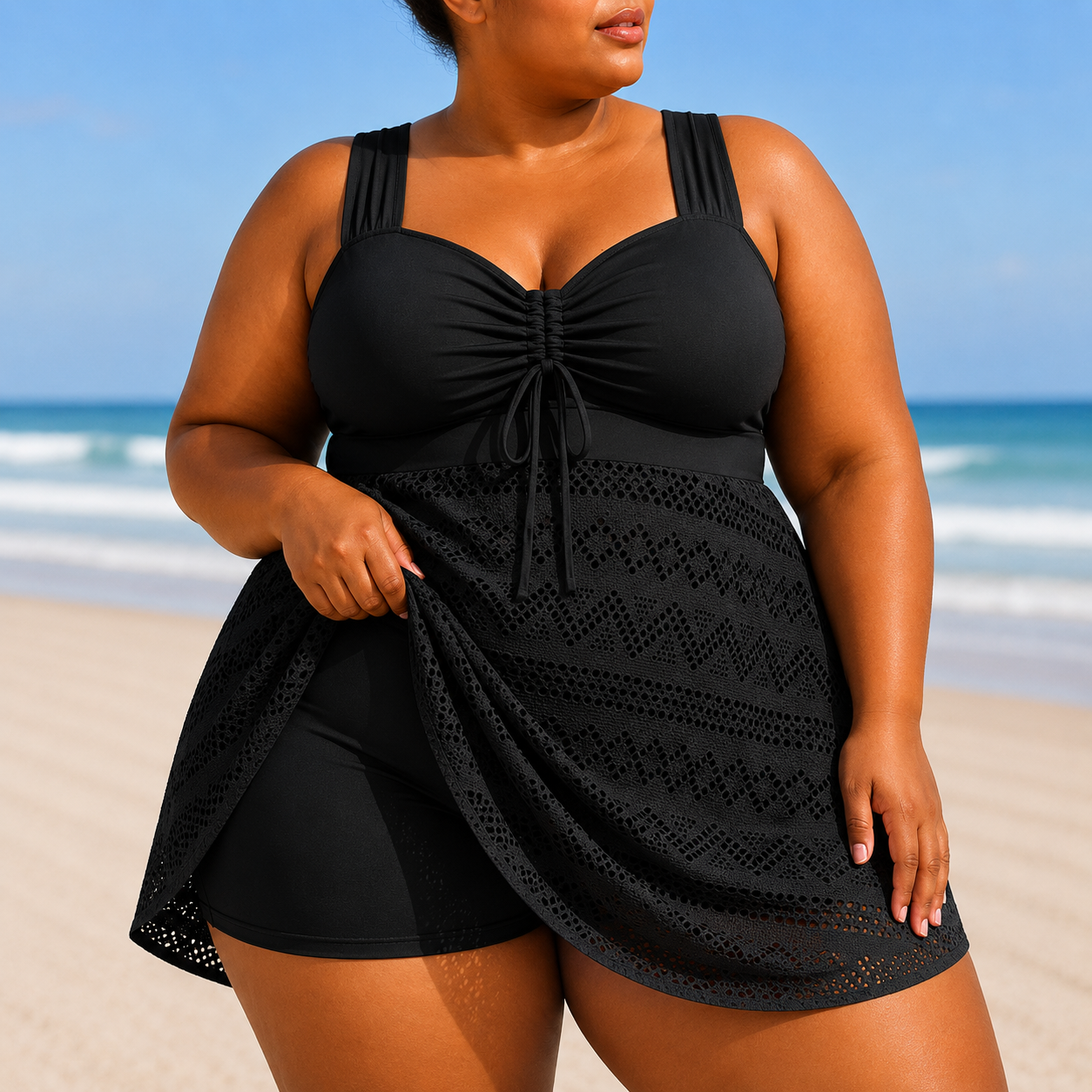 Emille - Plus Size Refined Beach Swim Dress