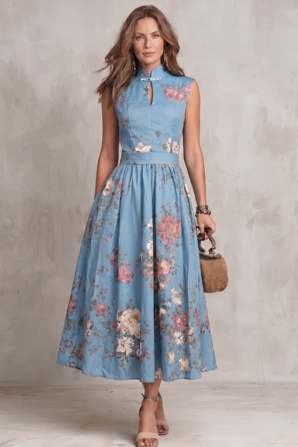 Nadia– Vintage floral elegance – Midi dress