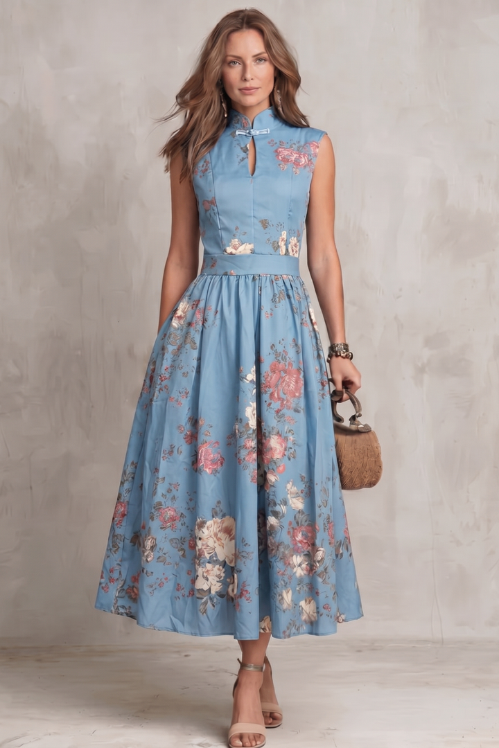 Nadia– Vintage floral elegance – Midi dress