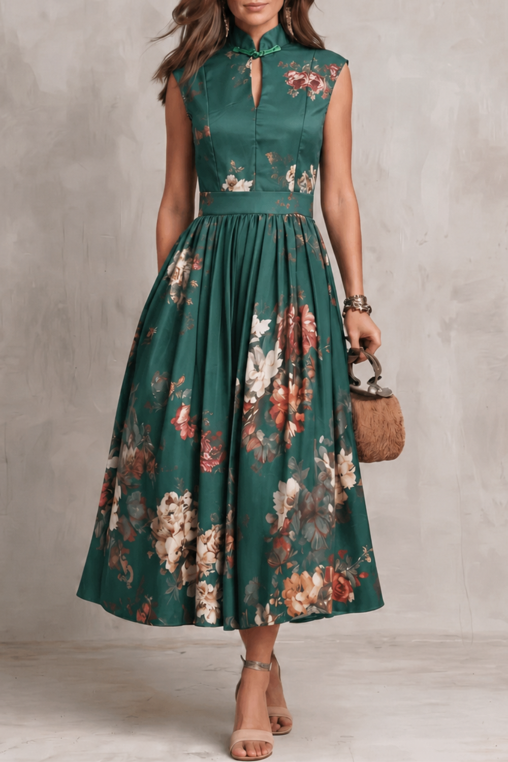 Nadia– Vintage floral elegance – Midi dress