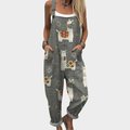 Comfortable Printed Overalls