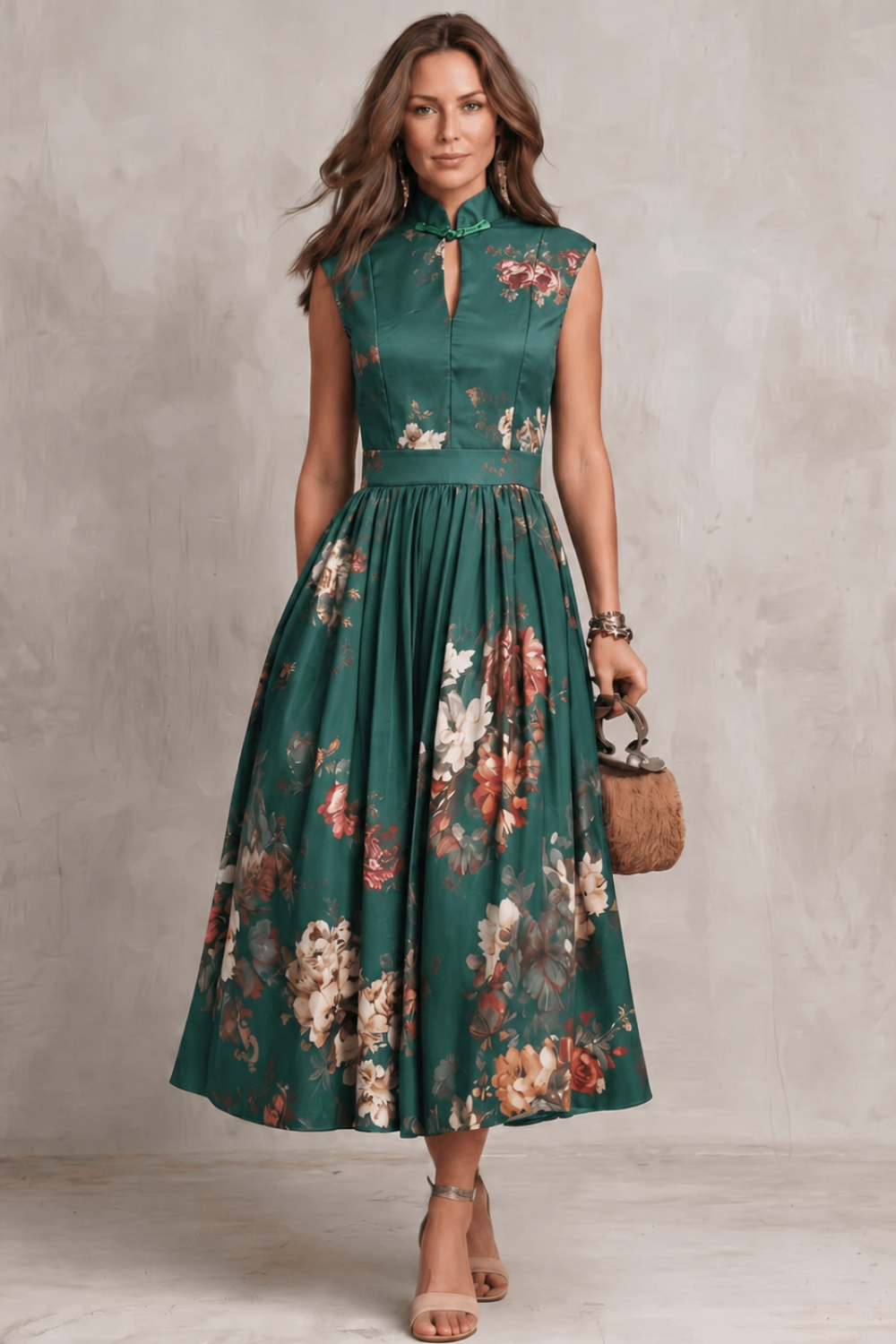 Nadia– Vintage floral elegance – Midi dress
