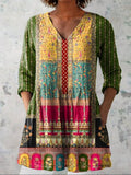 Lily | Ethnic Floral V-Neck Shirt