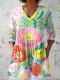 Stella | Soft Floral V-Neck Shirt