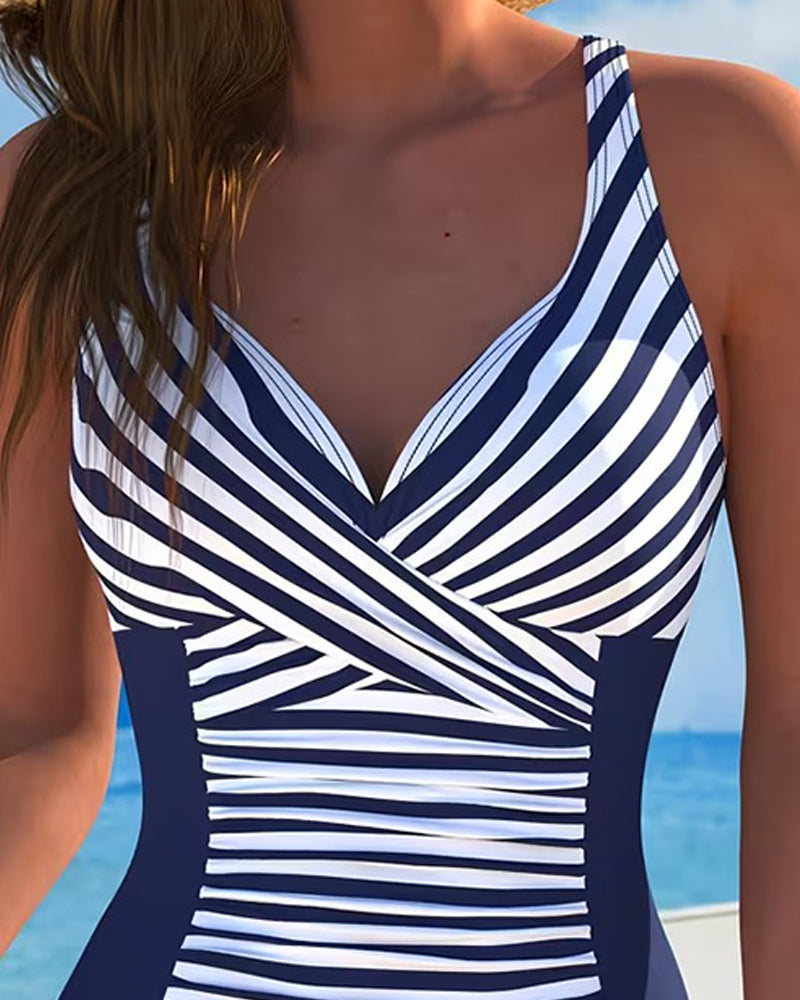 Aurora | Colorblock Stripe Swimsuit
