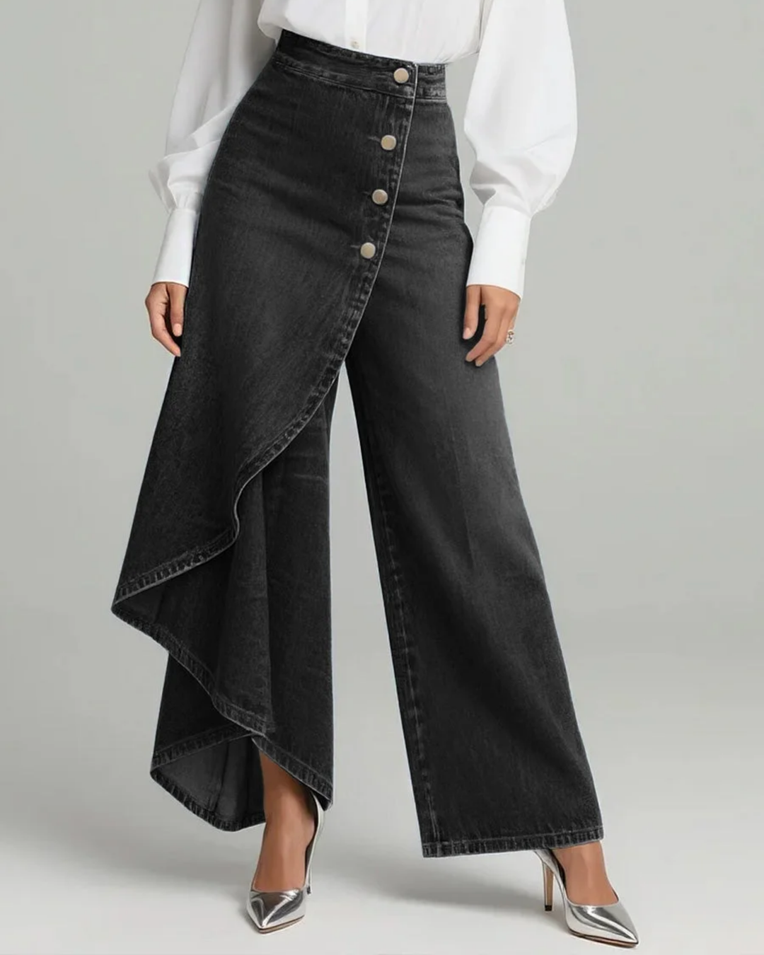 Calvra™ | Denim Wrap Trousers