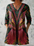 Ruby | Tropical Bird V-Neck Shirt