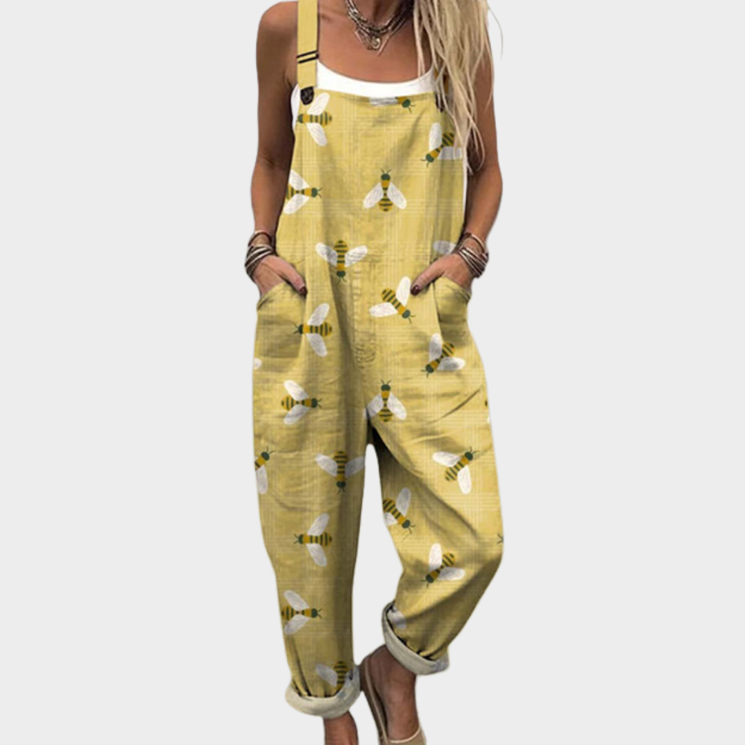 Comfortable Printed Overalls