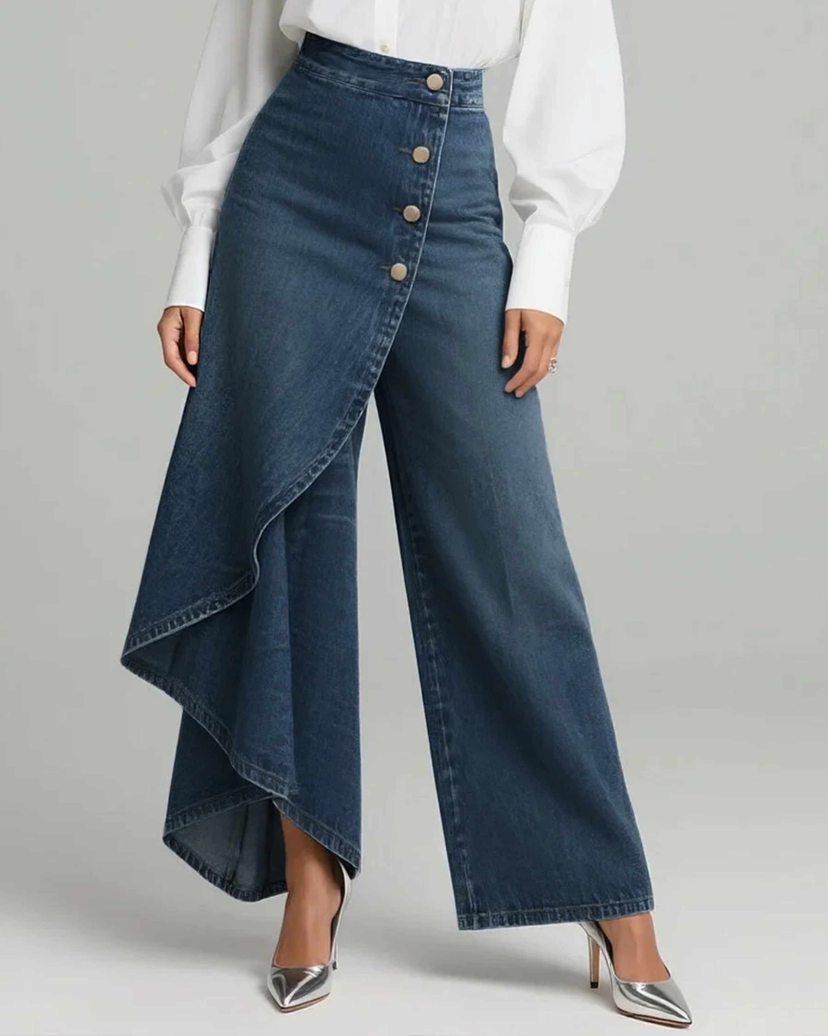Calvra™ | Denim Wrap Trousers