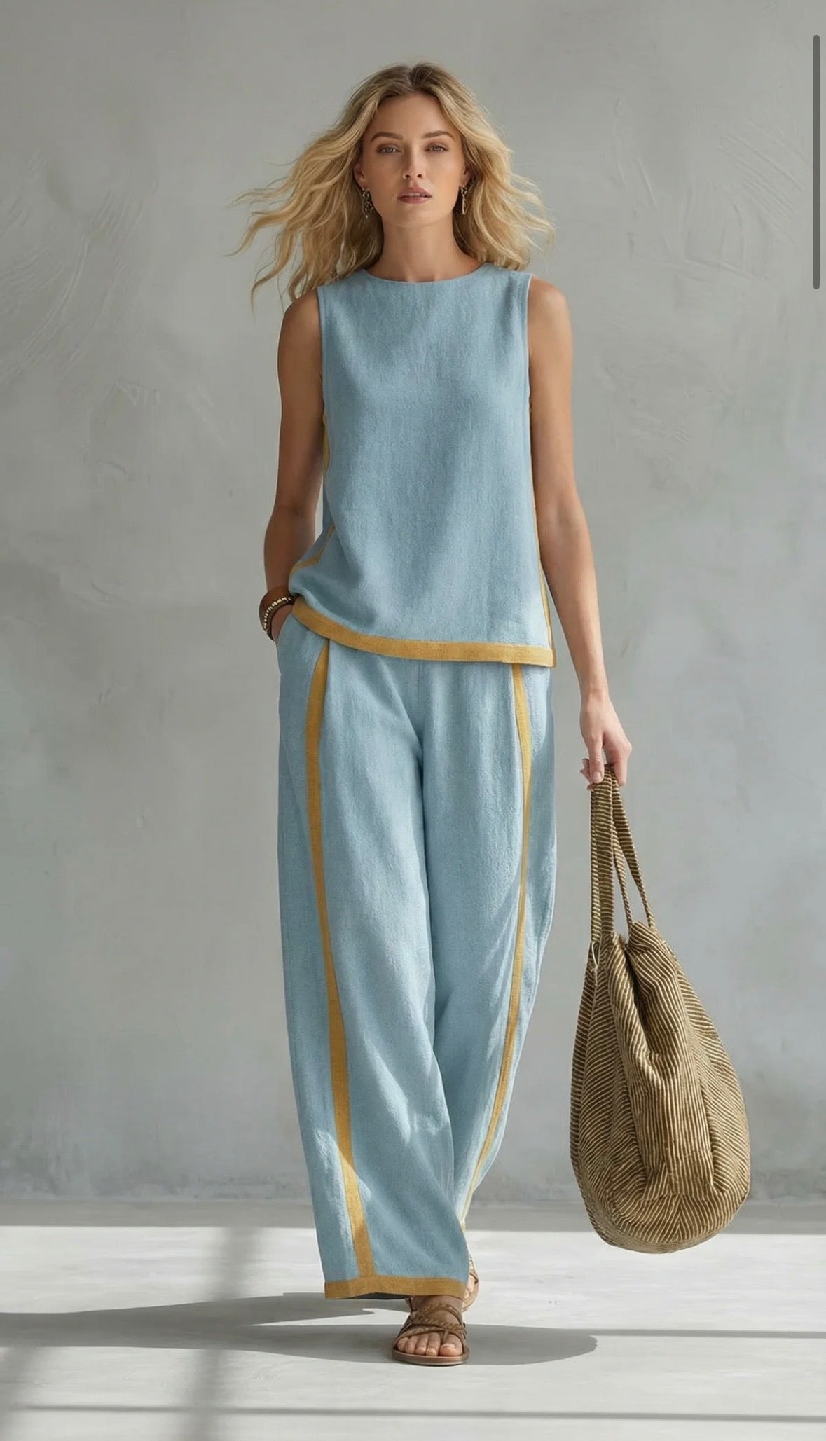 Marlene | Elegant Wide Leg Two Piece Summer Set