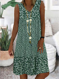 Laura | Sleeveless Floral V-Neck Dress