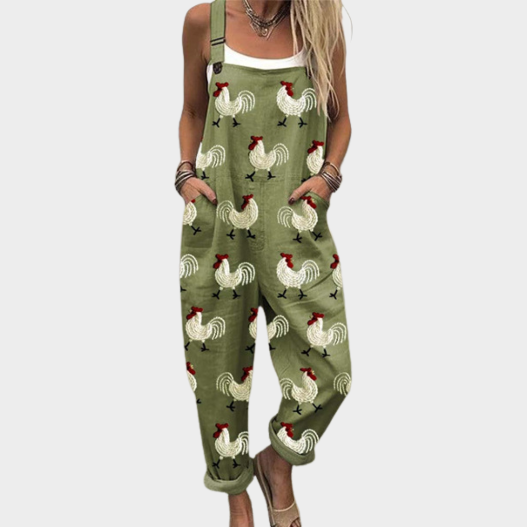 Comfortable Printed Overalls
