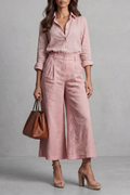 Eva – Soft linen finish – Wide-leg co-ord set