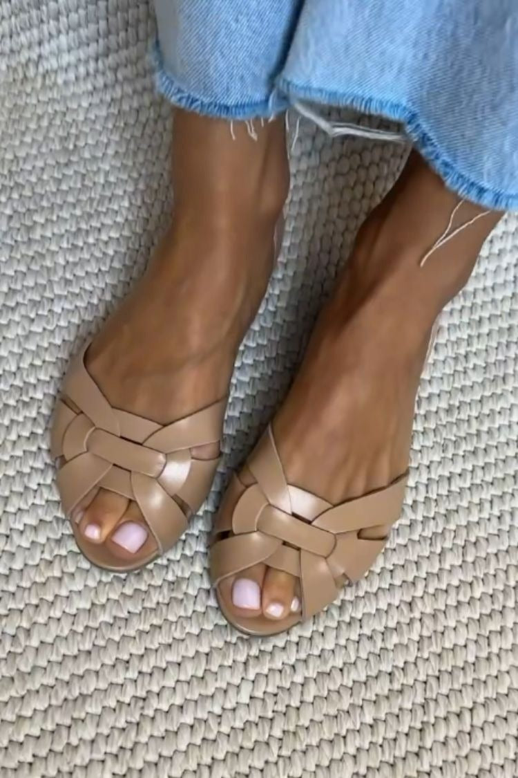 Nadia – Natural Woven Summer Sandals