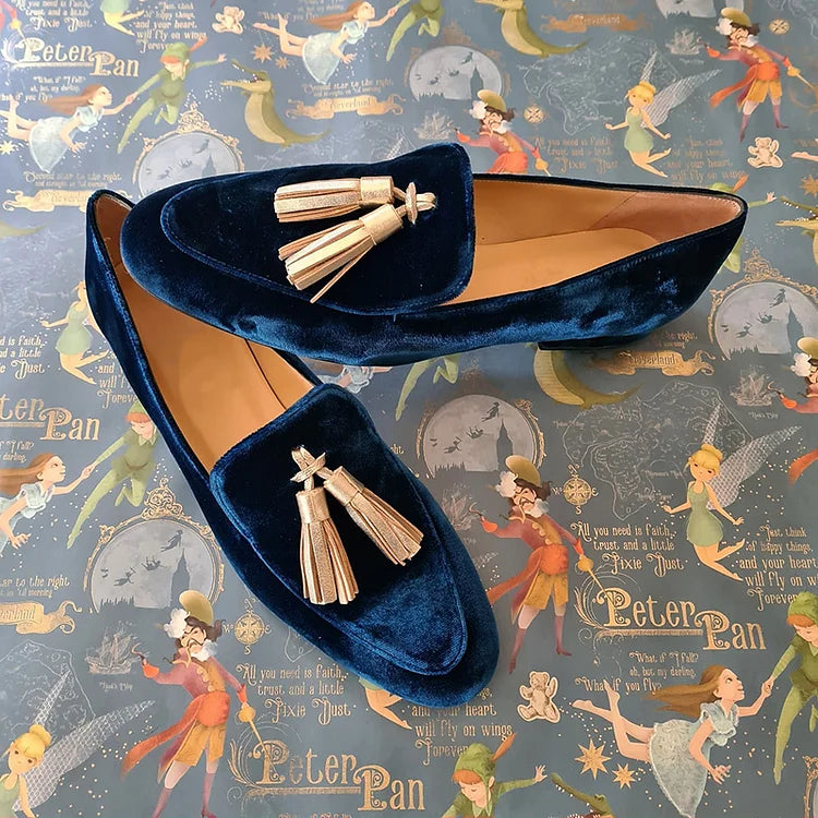 Hayley |  Midnight Loafer With Champagne Tassels