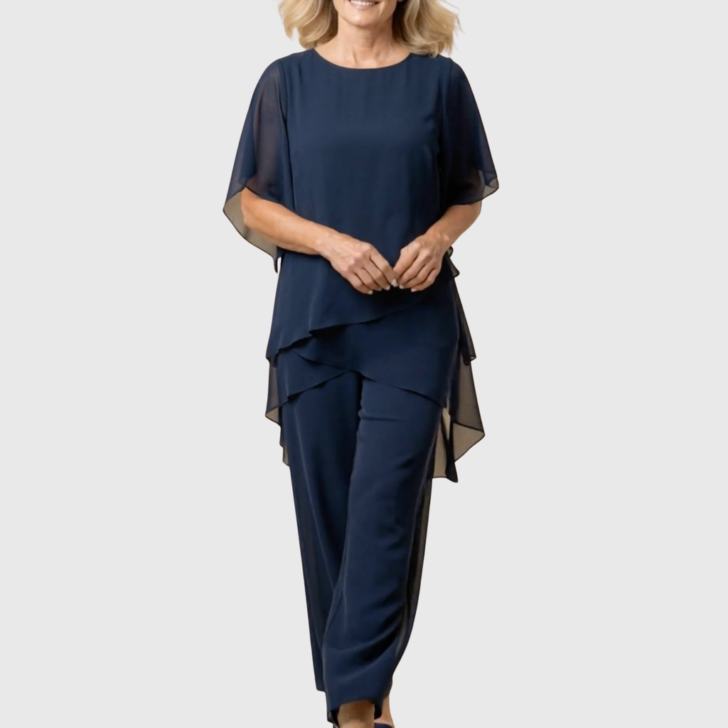 Linda | Draped Palazzo Pants Set