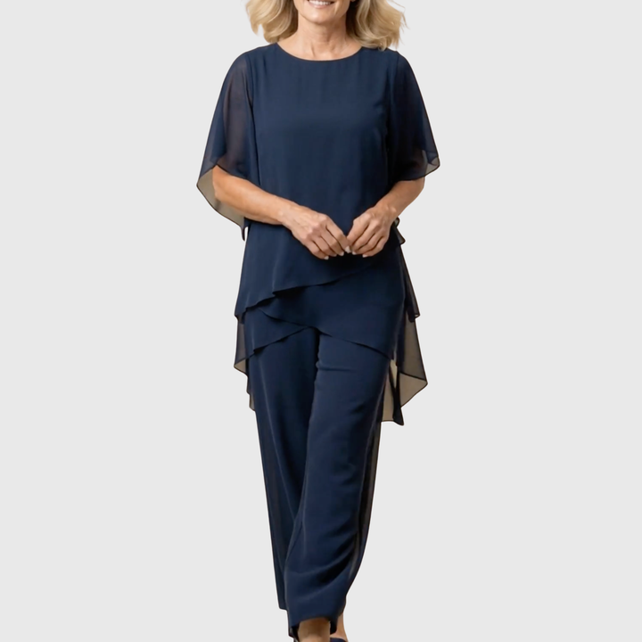 Linda | Draped Palazzo Pants Set