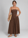 Sorien | Strapless Polka Dot Pattern Midi Dress