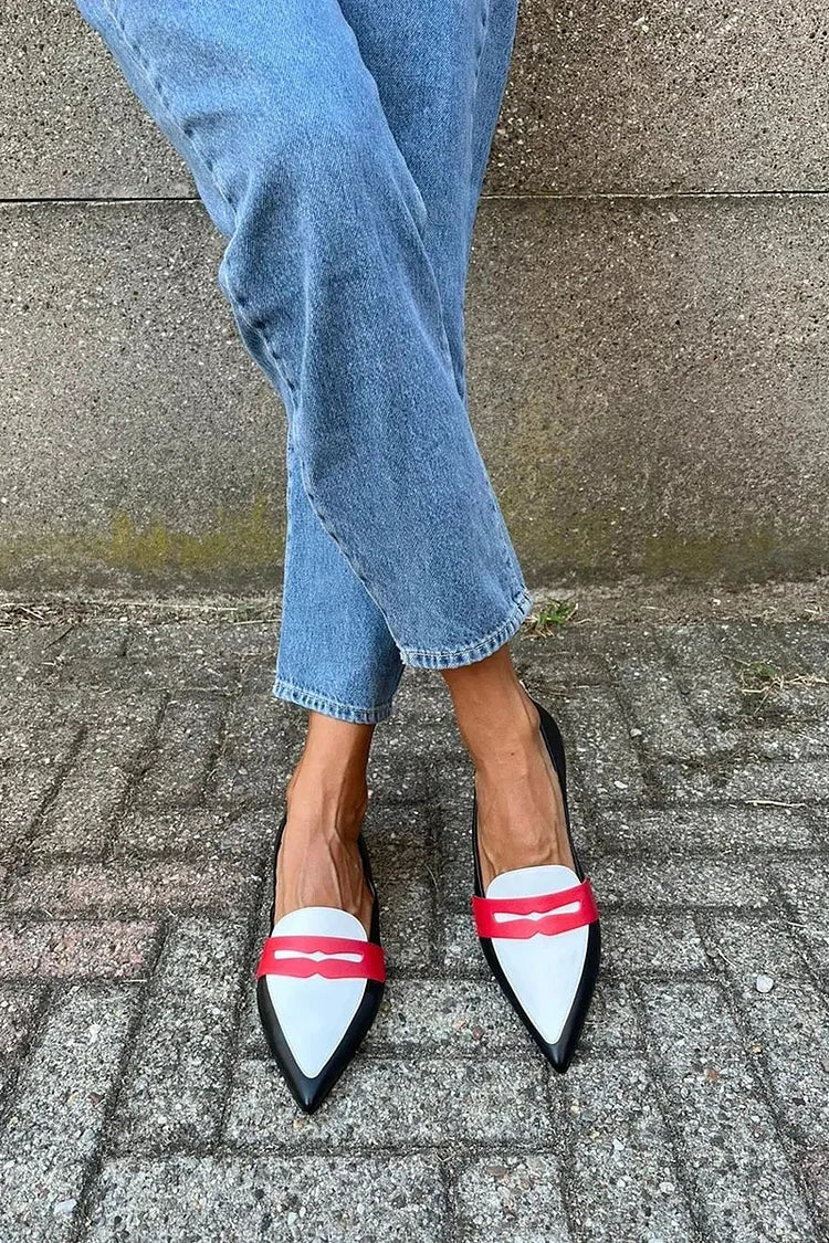 Deanne | Two-Tone Pointed Flats