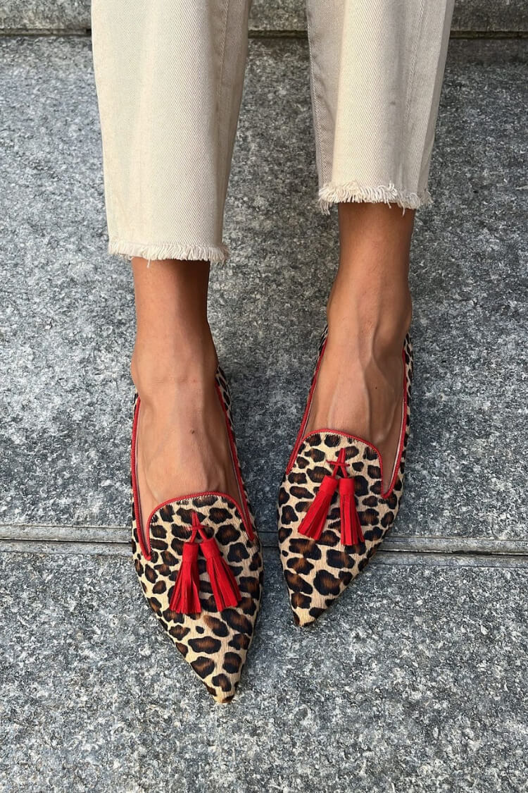 Debbie | Pointed Loafer With Red Tassels
