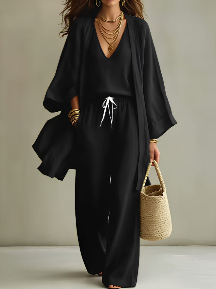 Isabelle | 3-piece linen casual homewear set