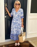 Denise | Graceful V-Neck Floral Dress