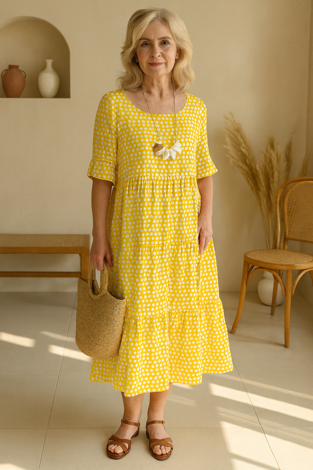Julia™ | Sable Short-Sleeve Midi Dress