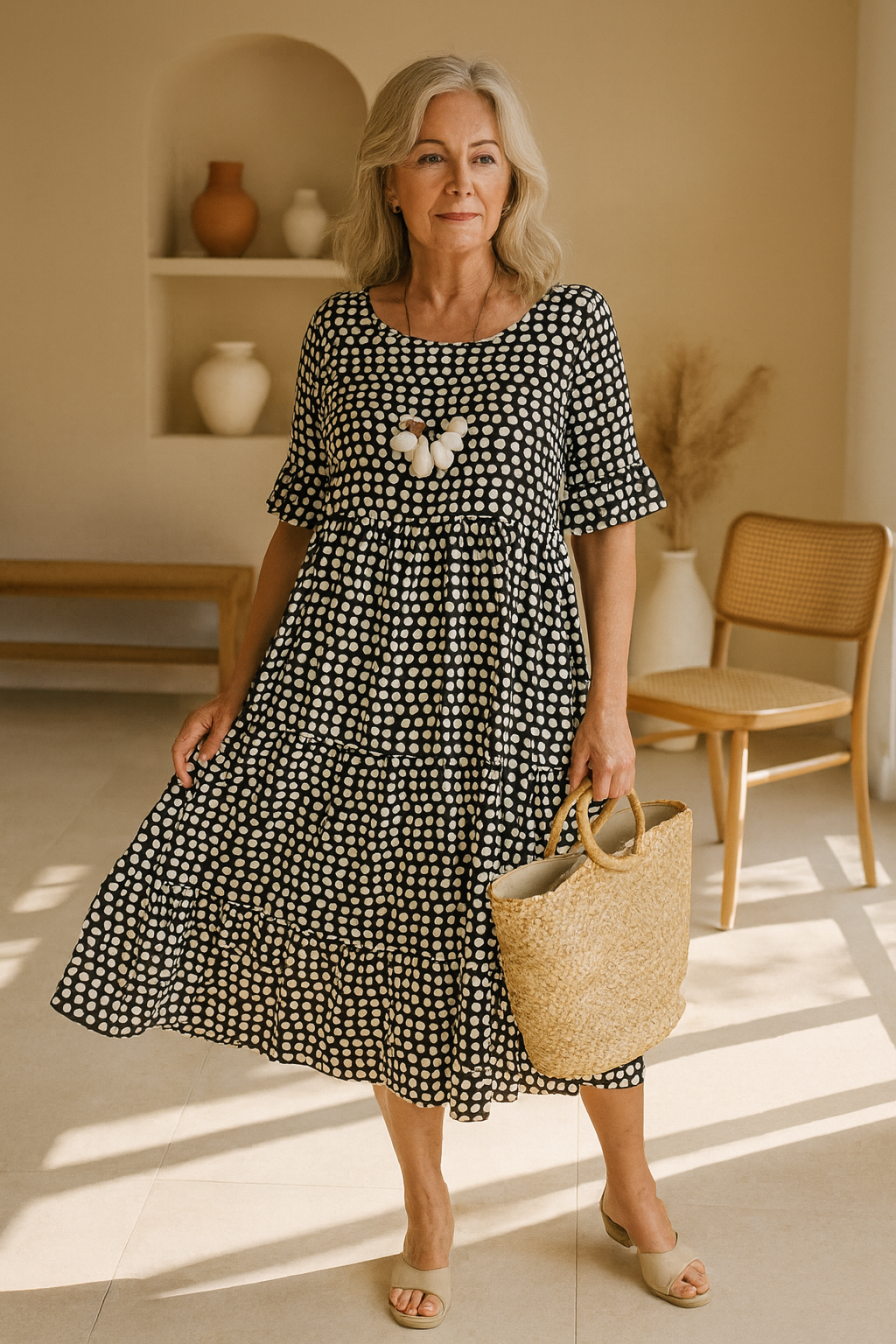 Julia™ | Sable Short-Sleeve Midi Dress