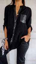 COTTON V™ | V-Neck Mid-Sleeve Casual Top