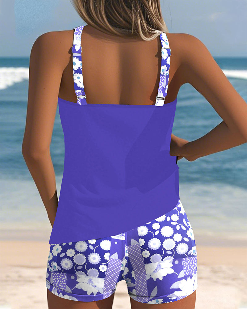 Nanet - Printed Tankini Shorts Set