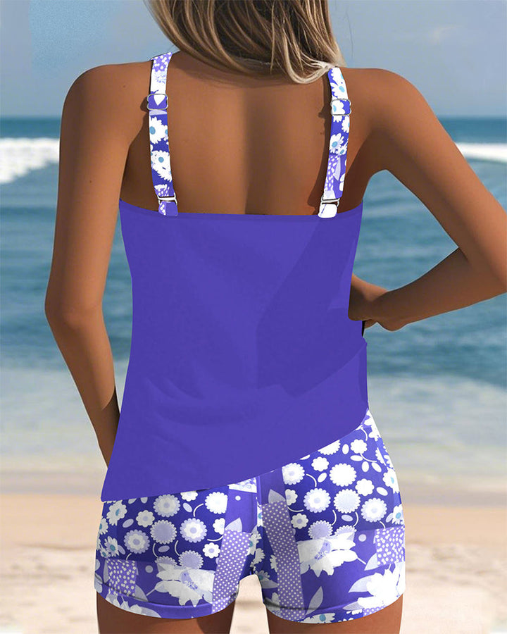 Nanet - Printed Tankini Shorts Set