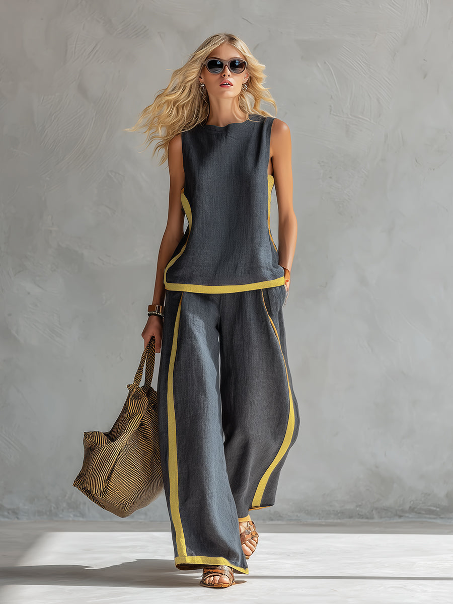 Marlene | Elegant Wide Leg Two Piece Summer Set