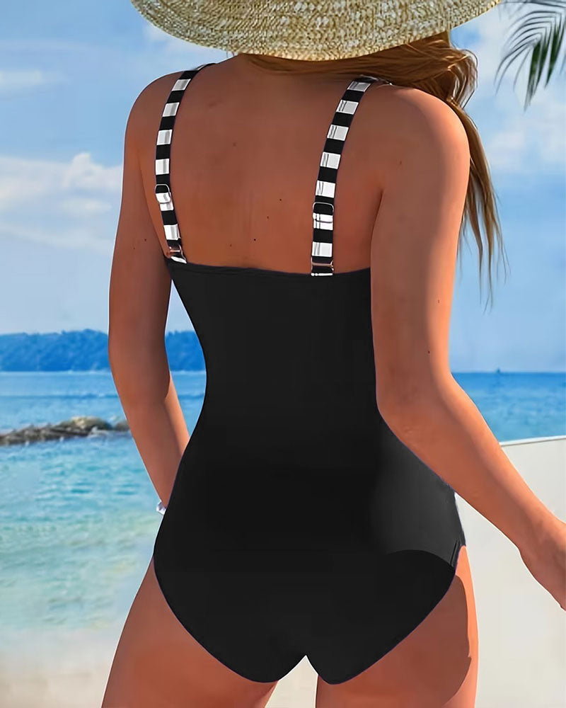 Aurora | Colorblock Stripe Swimsuit