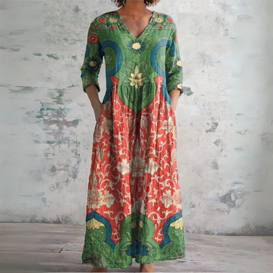 Yvonne | Vintage Floral Maxi Dress
