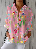 Chiara | Pink Spring Flower Blouse