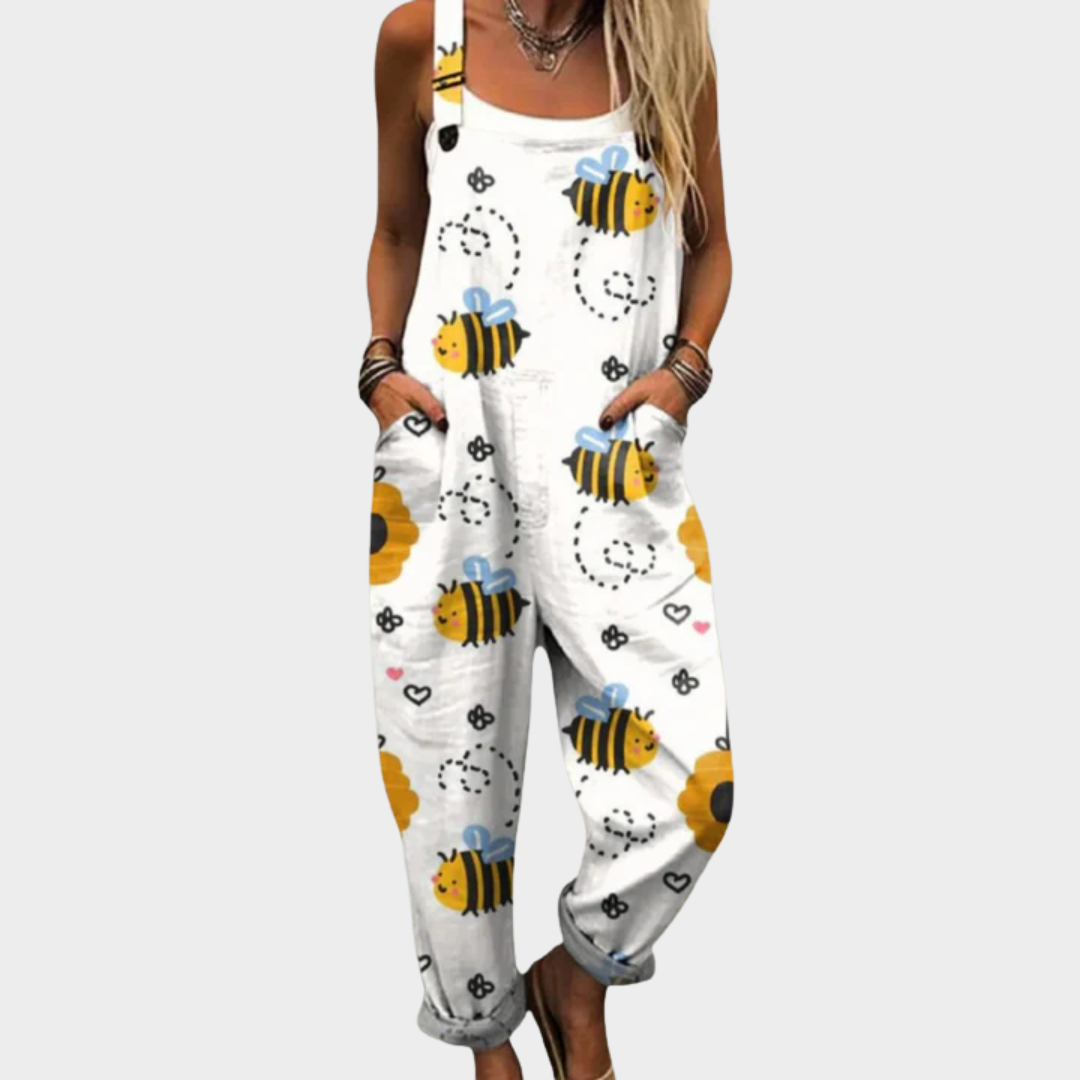 Comfortable Printed Overalls