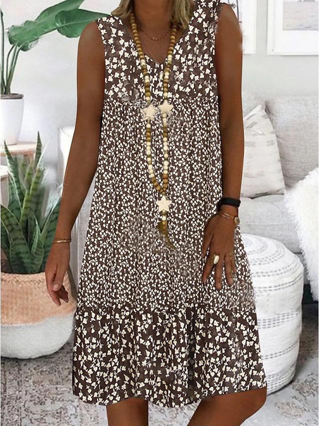 Laura | Sleeveless Floral V-Neck Dress