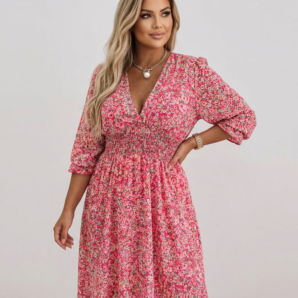 Linnea | Floral Puff Sleeve Dress