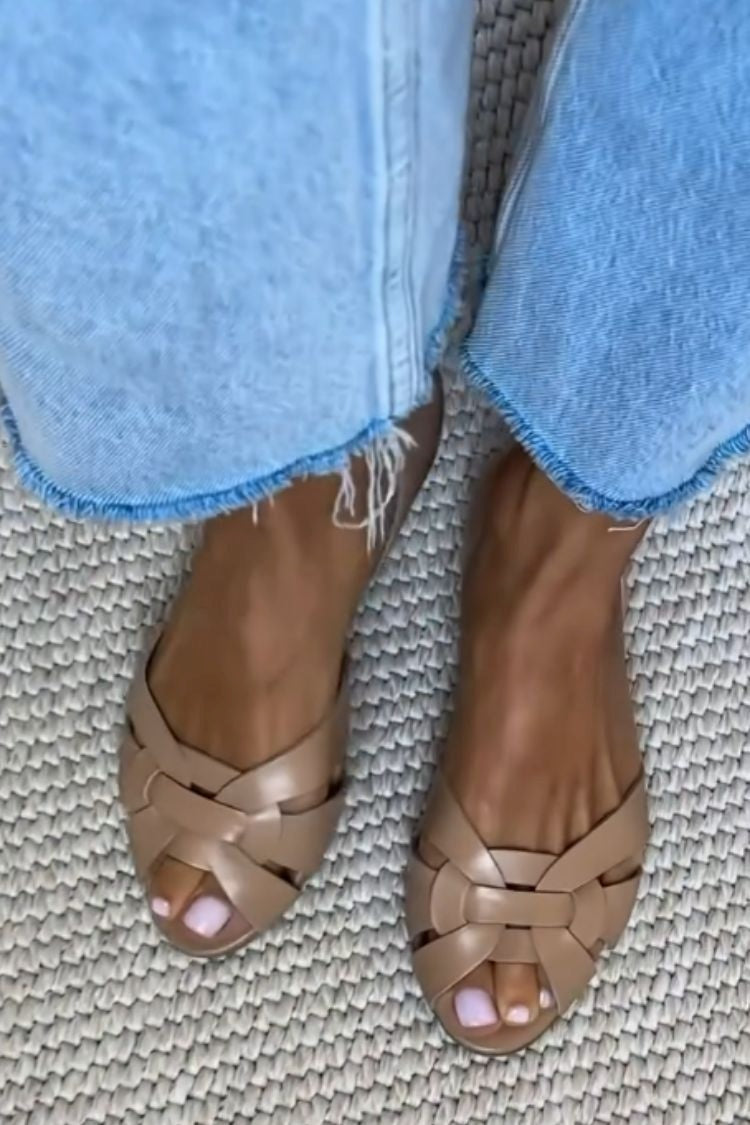 Nadia – Natural Woven Summer Sandals