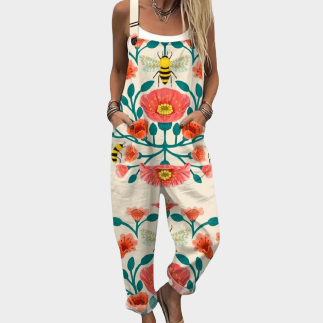 Comfortable Printed Overalls