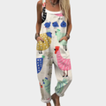 Comfortable Printed Overalls