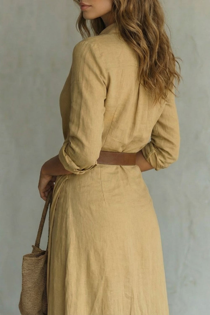 Azura – Button-down wrap dress – Belted maxi dress