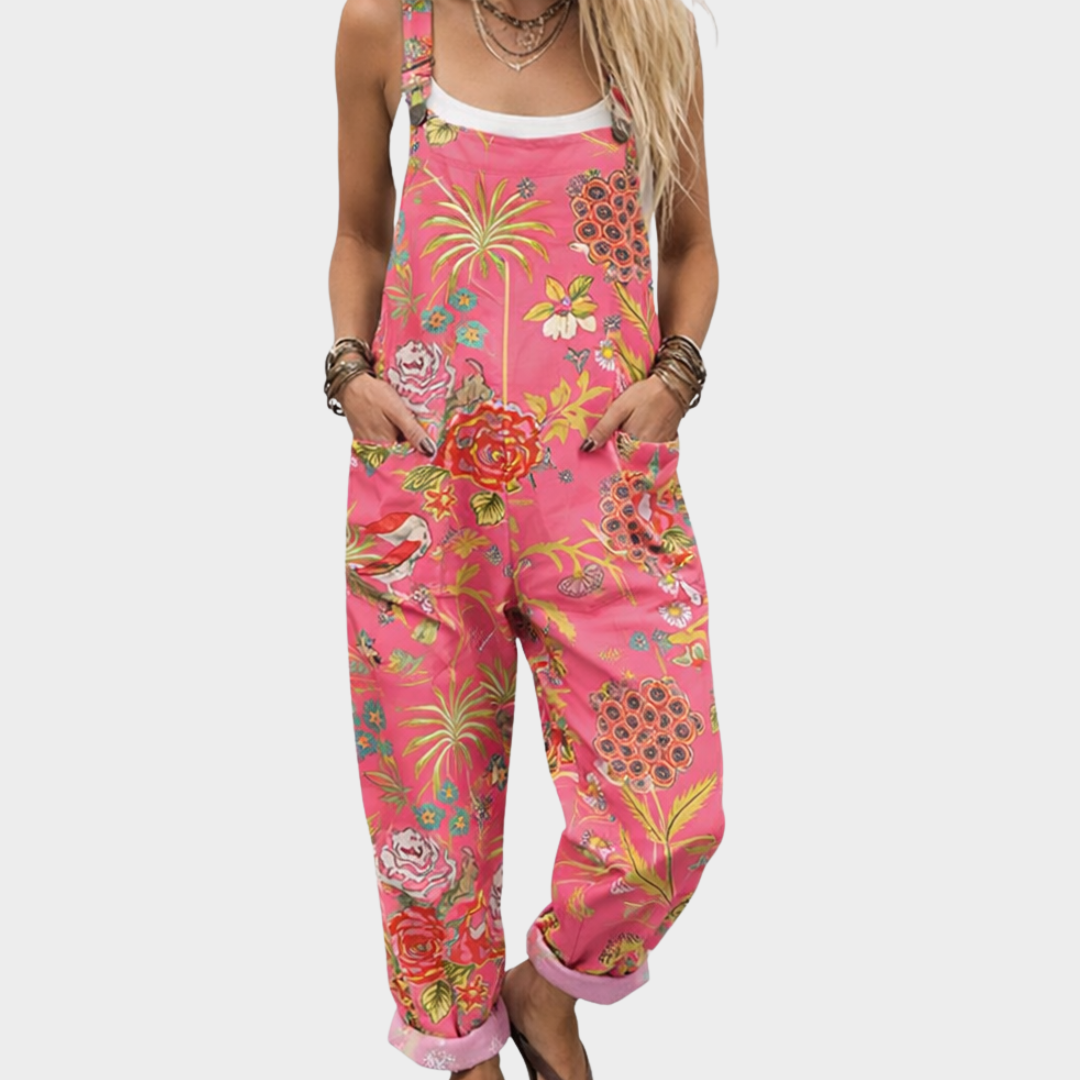 Comfortable Printed Overalls