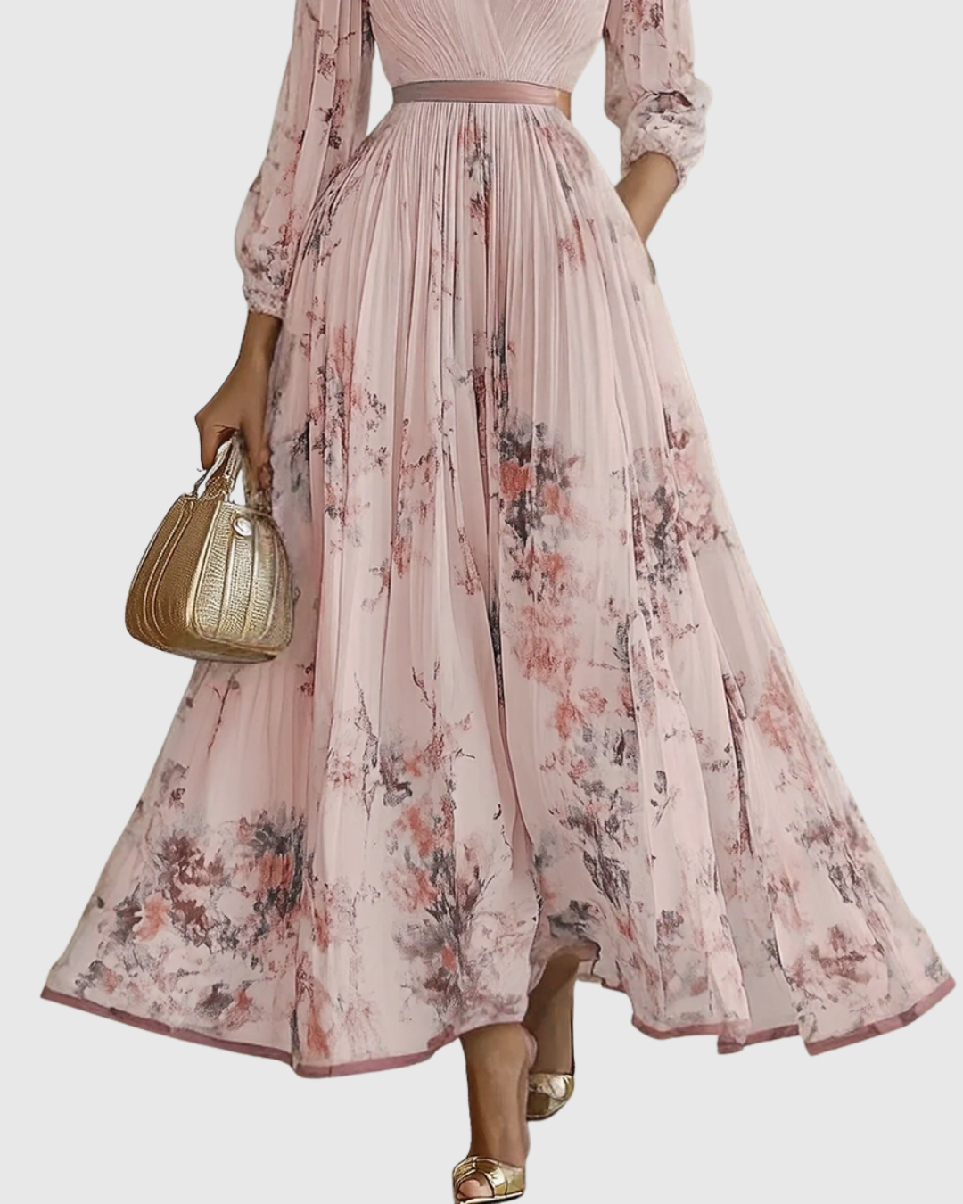 JOANA | ELEGANT PLEATED MAXI DRESS