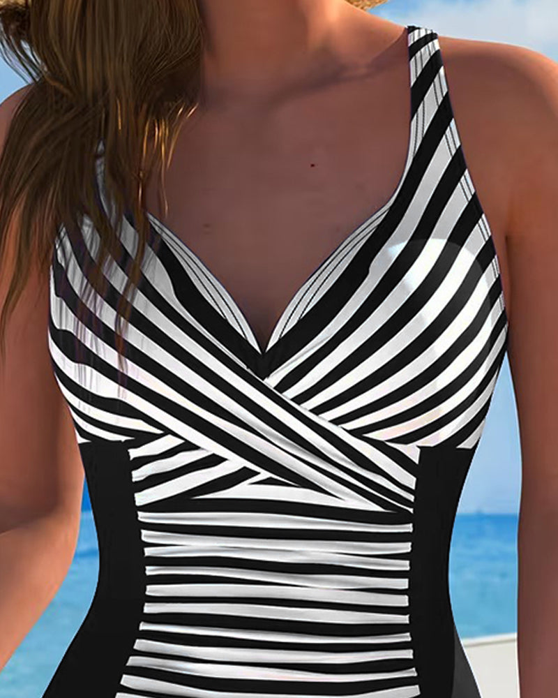 Aurora | Colorblock Stripe Swimsuit